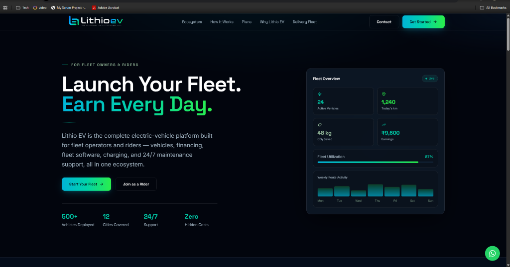 LithioEV Website screen 1